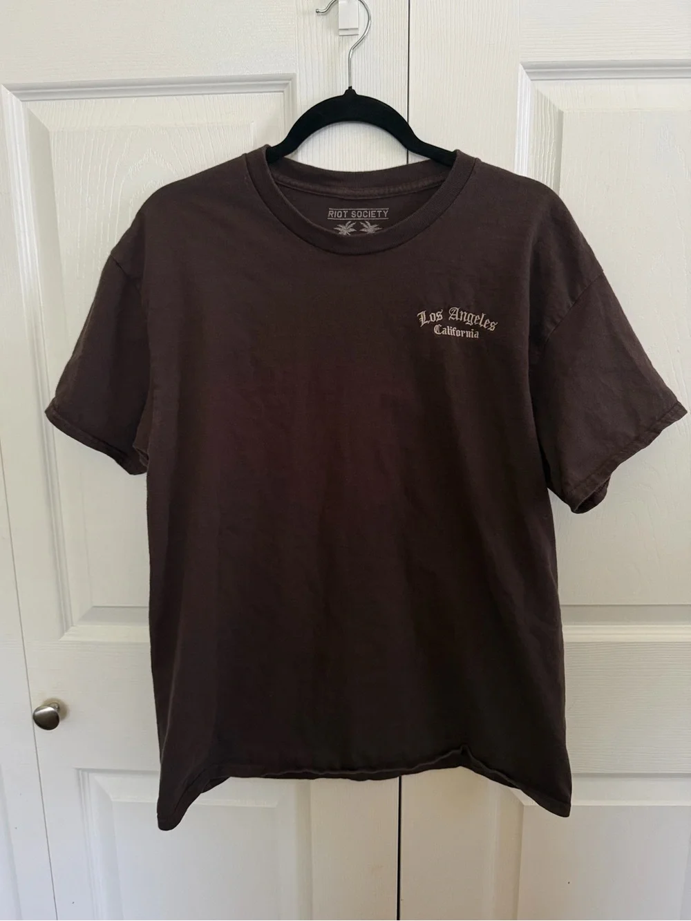 5 for $25! Riot Society Brown Los Angeles California Short Sleeve Tee